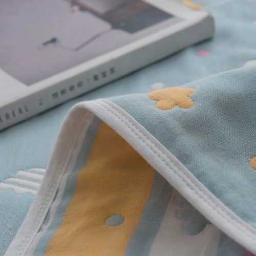  [아마존베스트]Joyreap 6 Layers of 100% Muslin Cotton Summer Blanket - Soft Lightweight Summer Quilt for Teens & Kids - Hypoallergenic Durable and Comfortable Throw Blanket (Cloud-Blue, 47x 59)