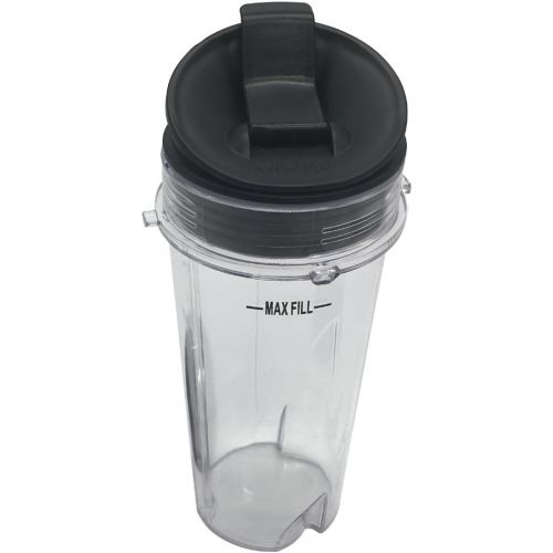  Joystar 1 Pack 16-Ounce (16 oz.) Cup with Sip & Seal Lid Fit for Nutri Ninja blender series with BL660/BL663/BL663CO/BL665Q/BL771/BL773CO/BL810/BL820/BL830/QB3000/QB3000SSW/QB3004/QB3005