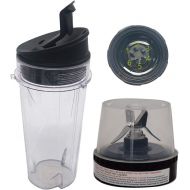 Joystar Replacement parts Nutri Blender Pro Extractor Blades and 16oz.Cup with Sip & Seal Lid ,Compatible with Nutri Ninja BlenderBL660 30/BL660B 30/ BL665 QCN-30/BL663 BL663CO 30 / BL660W