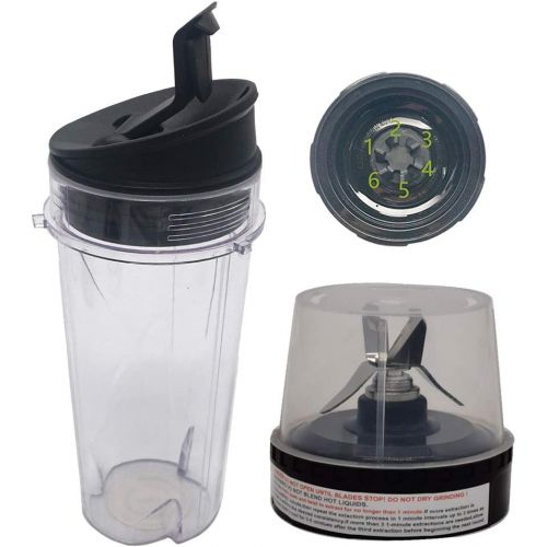  Joystar Replacement parts Nutri Blender Pro Extractor Blades and 16oz.Cup with Sip & Seal Lid ,Compatible with Nutri Ninja BlenderBL660 30/BL660B 30/ BL665 QCN-30/BL663 BL663CO 30 / BL660W