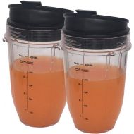 Joystar 2pcs Replacement 18oz Jar cup with Sip N Seal Flip Lids，Compatible with 900w 1000w Nutri Ninja Blender Auto iQ 900w 1000w& Nutri Ninja Blender Auto iQ series (