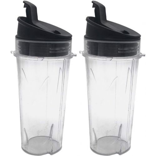  Joystar Two Pack 16-Ounce (16 oz.) Cup with Sip & Seal Lid Fit for Nutri Ninja blender series with BL660/BL663/BL663CO/BL665Q/BL771/BL773CO/BL780/BL780CO/BL810/BL820/BL830/QB3000/QB3000SSW