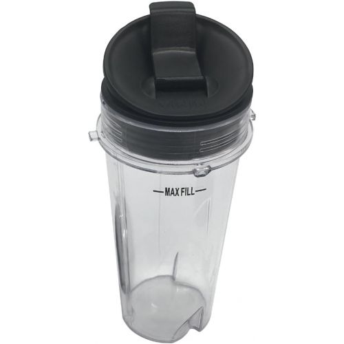  Joystar Two Pack 16-Ounce (16 oz.) Cup with Sip & Seal Lid Fit for Nutri Ninja blender series with BL660/BL663/BL663CO/BL665Q/BL771/BL773CO/BL780/BL780CO/BL810/BL820/BL830/QB3000/QB3000SSW
