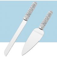 Silver Wedding Cake Knife and Server Set & Toasting Champagne Glass
