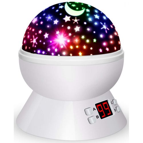  [아마존베스트]Jozo Night Lights for Kids, Multiple Colors Rotating Star Projector with Timing Shutdown Function, Night Light for Baby Boys and Girls