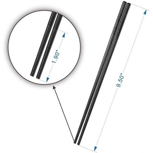  [아마존베스트]10-Pairs Fiberglass Chopsticks - Reusable Chopsticks Dishwasher Safe, 9 1/2 Inches By JSDOIN (Fiberglass Chopsticks) (Classic Black)