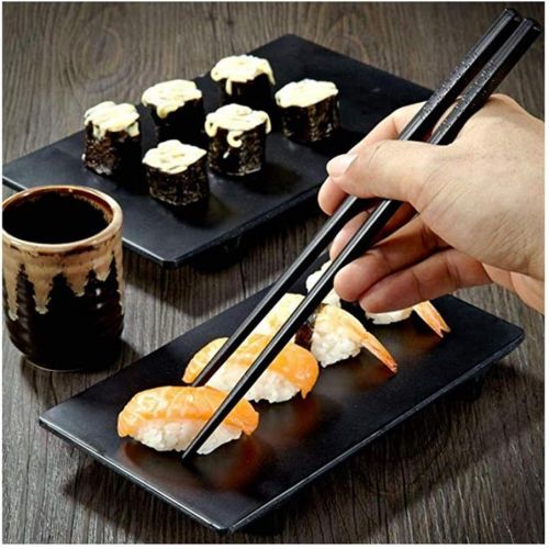  [아마존베스트]10-Pairs Fiberglass Chopsticks - Reusable Chopsticks Dishwasher Safe, 9 1/2 Inches By JSDOIN (Fiberglass Chopsticks) (Classic Black)