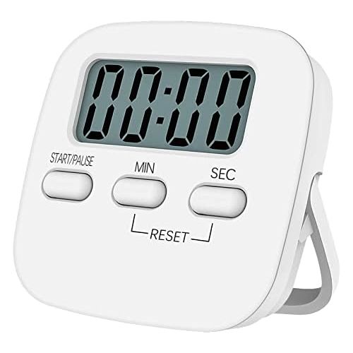  [아마존베스트]NIAGUOJI Kitchen Timer with Large LCD Display Digital Kitchen Cooking Timer Magnetic Stopwatch Timer with Loud Alarm Clock Egg Timer White