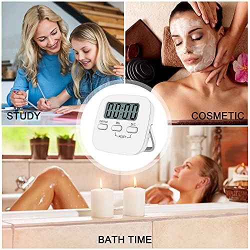  [아마존베스트]NIAGUOJI Kitchen Timer with Large LCD Display Digital Kitchen Cooking Timer Magnetic Stopwatch Timer with Loud Alarm Clock Egg Timer White