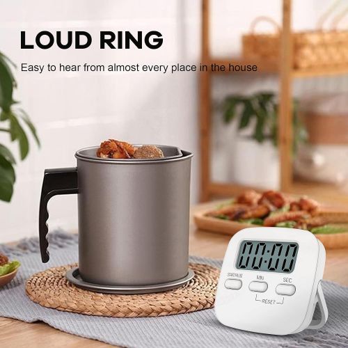  [아마존베스트]NIAGUOJI Kitchen Timer with Large LCD Display Digital Kitchen Cooking Timer Magnetic Stopwatch Timer with Loud Alarm Clock Egg Timer White