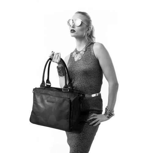  JuJuBe Be Classy Structured Multi-Functional Diaper Bag/Purse, Onyx Collection - Black Ops