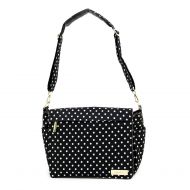 JuJuBe Better Be Messenger Diaper Bag, Legacy Collection - The Duchess - Black with White Polka Dots