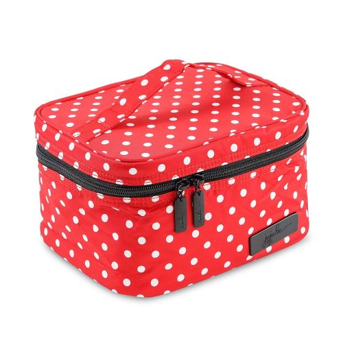  JuJuBe Be Ready Travel Make-Up/Cosmetic Bag, Onyx Collection - Black Ruby - Red/White Polka Dots