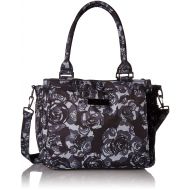 JuJuBe Be Classy Structured Multi-Functional Diaper Bag/Purse, Onyx Collection - Black Petals