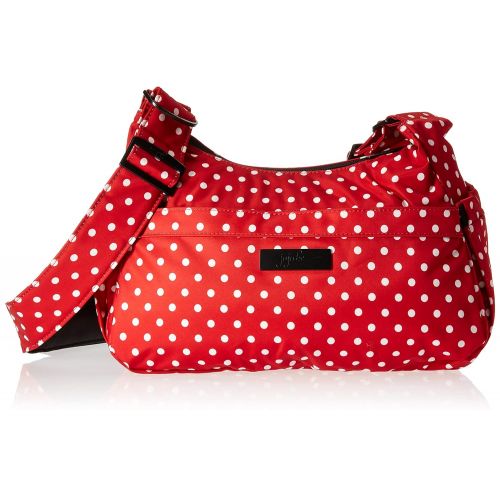  [아마존베스트]JuJuBe HoboBe Purse Diaper Bag, Onyx Collection - Black Ruby - Red/White Polka Dots