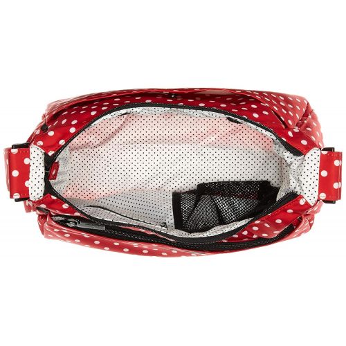  [아마존베스트]JuJuBe HoboBe Purse Diaper Bag, Onyx Collection - Black Ruby - Red/White Polka Dots