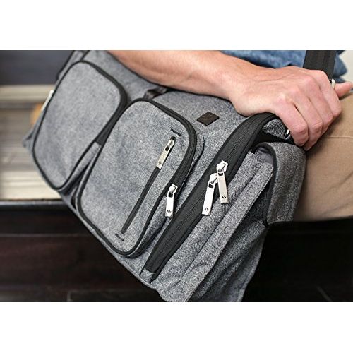  JuJuBe Clone Multi-Functional Crossbody Messenger/Diaper Dad Bag, XY Collection - Gray Matter