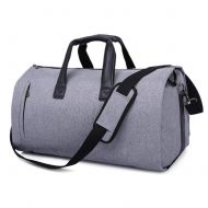JuanYa 2 in 1 Garment Duffle Bag for Men Women, Suit Bag with Shoe Compartment, Suit Cover Travel Overnight Bag, Weekend Flight Holiday, (Grey)