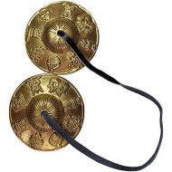 Juccini Tingsha Cymbals Tibetan Buddhist Lucky Symbol Embossed Meditation Yoga Bell Chimes (Mini, Plain)