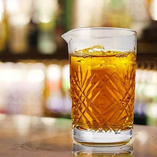  [아마존베스트]Jucoan 26oz/750ml Crystal Cocktail Mixing Glass, Thick Weighted Bottom Stirring Glass Drink Maker for Bar, Bartenders