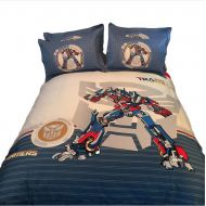 Judy Dre am Home Textile Cartoon Transformers Optimus Primal Children Bedding Set 4pcs Thicken Cotton Duvet Cover Sets for Boy Qulit Cover Set 4-Piece Full Size