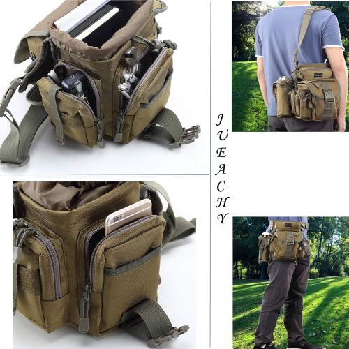  Jueachy Drop Leg Bag for Men Tactical Metal Detecting Thigh Pack with Water Bottle Pouch