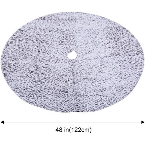  [아마존핫딜][아마존 핫딜] Juegoal 48 Inch Luxury Christmas Tree Skirt Faux Fur Soft Christmas Tree Mat for Xmas Party Decoration, White