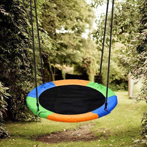  [아마존베스트]Juegoal 40 Inch Saucer Tree Swing, Large Rope Swing with Children Swing Platform Bonus Carabiner for Hanging Rope Outdoor