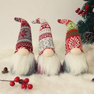 Juegoal Christmas Plush Gnome Santa Handmade Scandinavian Swedish Tomte, Elf Toy Holiday Present, Winter Table Christmas Decorations, Set of 3