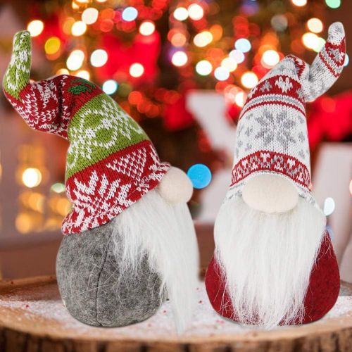  Juegoal Christmas Plush Gnome Santa Handmade Scandinavian Swedish Tomte, Elf Toy Holiday Present, Winter Table Christmas Decorations, Set of 3