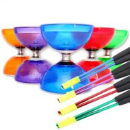 Juggle Dream Quartz Cyclone Triple Bearing Diabolo & Coloured Metal Sticks - Choice of Colour