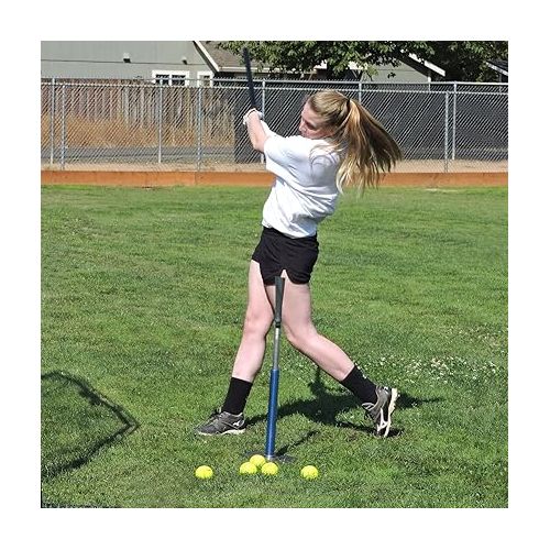 Jugs T - Pro Style Batting Tee, Will Not Tip Over, 24” - 46” Adjustment Range, Patented Grip-N-Go Handle, Always-Feel-The-Ball Flexible Top, 1-Year Guarantee