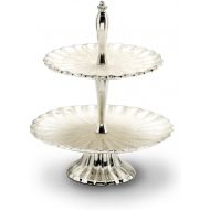 Julia Knight Peony Two-Tiered Server Plate, 11.5-Inch, Snow, White