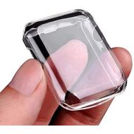 [아마존베스트]Julk Series 3 38mm Case for Apple Watch Screen Protector, iWatch Overall Protective Case TPU HD Clear Ultra-Thin Cover for Apple Watch Series 3 (38mm)(2-Pack)