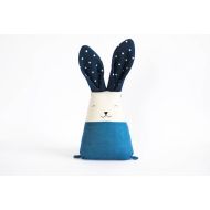 /Jumatamade Blue bed time bunny plush rabbit toy for boy, soft cuddle animal
