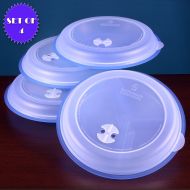 Jumbl MICROWAVE DIVIDED PLATES WITH VENTED LIDS (Set of 4, blue)