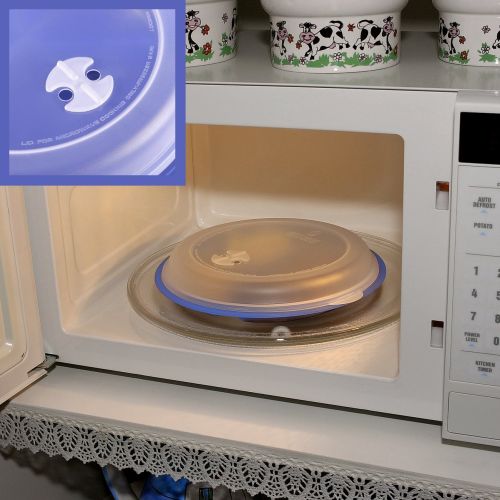  Jumbl MICROWAVE DIVIDED PLATES WITH VENTED LIDS (Set of 4, blue)