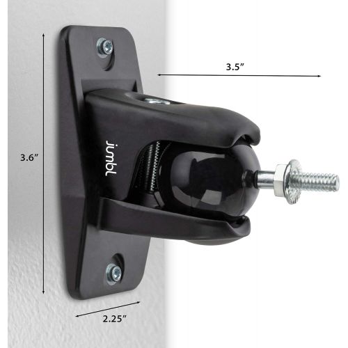  Jumbl SINSB7B ProGrip Ultra Stainless Steel Speaker Wall Mount Bracket , Black, Pair of 2