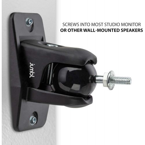  Jumbl SINSB7B ProGrip Ultra Stainless Steel Speaker Wall Mount Bracket , Black, Pair of 2