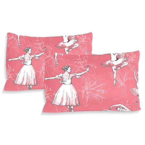  Jumeey DEZIRO Ballerinas Ballet Girl Background Kids Bedding Set Decorative Standard Size Quilt Cover for Children Teens Twin Size Cover 3 Pieces Bedding Set