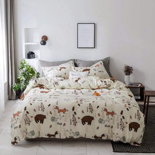  Jumeey Dinosaur Duvet Cover Sets Queen Colorful Bedding Sets Full Size Teen Girls Boys Dark Blue Cartoon Comforter Set 100% Cotton 3 Piece-1 Duvet Cover with Zipper Closure,2 Envel