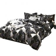 Jumeey Wellboo Black Bedding Sets Marble Black and White Duvet Covers Twin Women Men Teen Modern Comforter Sets Cotton Duvet Covers Luxury Marble Design Covers with 2 Marble Pillowcases N