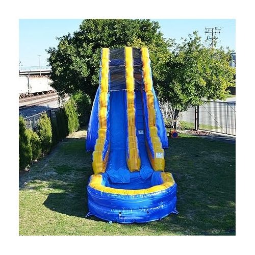  JumpOrange 19’ Melting Artic Commercial Grade Water Slide Inflatable with Attached Deep Pool for Kids and Adults (with Blower), Wet Dry Combo, Summer Fun, Outdoor, Summer Fun, Backyard Water Park