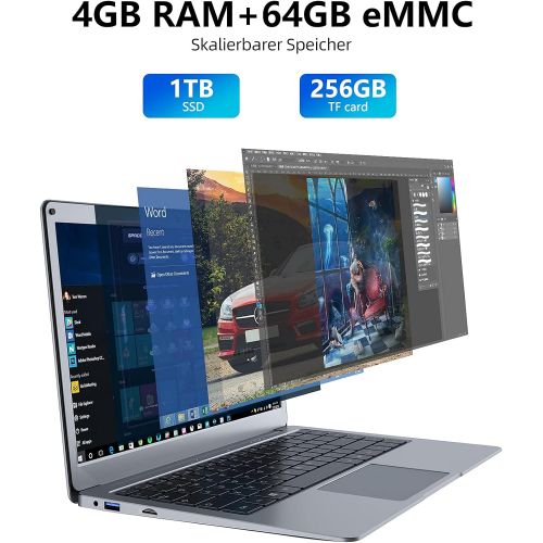점퍼 [아마존베스트]Jumper Laptop 13.3 Inch with Microsoft Office 365 FHD Computer PC 4GB RAM 64GB eMMC Intel Celeron CPU, Windows 10, Dual Band WLAN, USB 3.0 Supports 256GB TF Card and 1TB SSD Extens