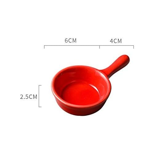  [아마존베스트]JunZiBuQi 8 Pcs Ceramic Sauce Dishes Colorful Mini Bowl Set Ketchup Side Dish Tableware Condiment Relish Plate Seasoning Soy Sauce Dishes Stackable Ramekins with Grip Handle (8pcs