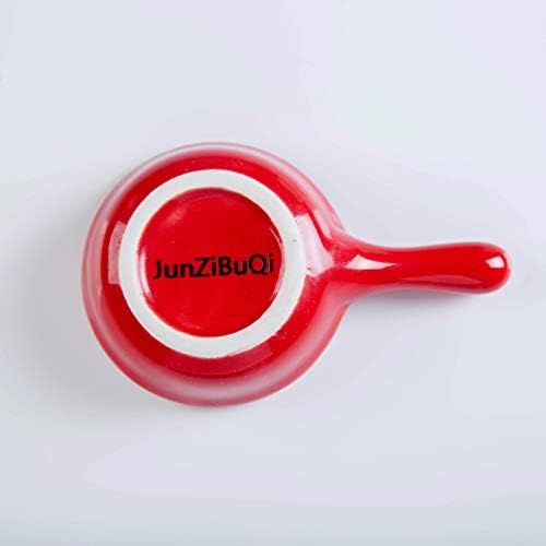  [아마존베스트]JunZiBuQi 8 Pcs Ceramic Sauce Dishes Colorful Mini Bowl Set Ketchup Side Dish Tableware Condiment Relish Plate Seasoning Soy Sauce Dishes Stackable Ramekins with Grip Handle (8pcs