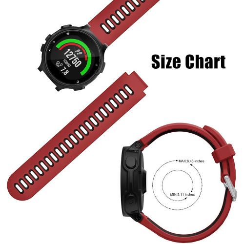  Junboer Watch Band for Garmin Forerunner 735XT 235 235Lite 230 220 620 630, Soft Silicone Replacement Band Adjustable Sport Band for Approach S20 S5 S6 Watch Accessory