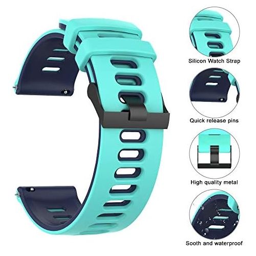  Junboer for Garmin Forerunner 645 Band, 245 Band, 20mm Replacement Strap Soft Silicone Band Sport Band for Vivoactive 3/3 Music/Samsung Galaxy Watch 42mm/Galaxy Active 2 40 44mm/Ge