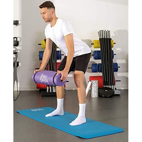  [아마존베스트]Jung & Durstig Yoga Mat, Gym Mat, Sports Mat, Fitness Mat, Non-Slip with Carry Strap, 180 x 60 x 1 cm