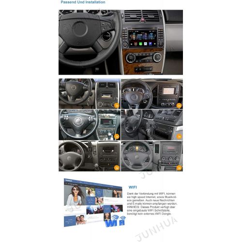  [아마존베스트]Junhua 7 Inch Android 10 Dual Tuner 2+32GB Radio Carplay + Android Car Bluetooth 5.0 Rohm-DSP Car Radio DVD GPS for Mercedes Benz A/B Class W169 W245 Vito Viano GPS Navigation Radio DAB+